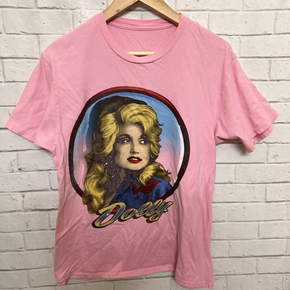 Dolly Parton Graphic Tee Pink Size Medium Country Music T-Shirt